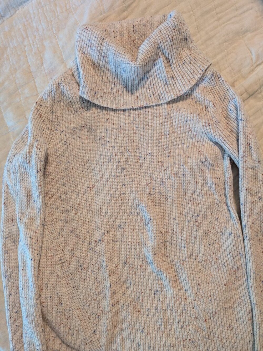 White, cow neck/ turtle neck sweater